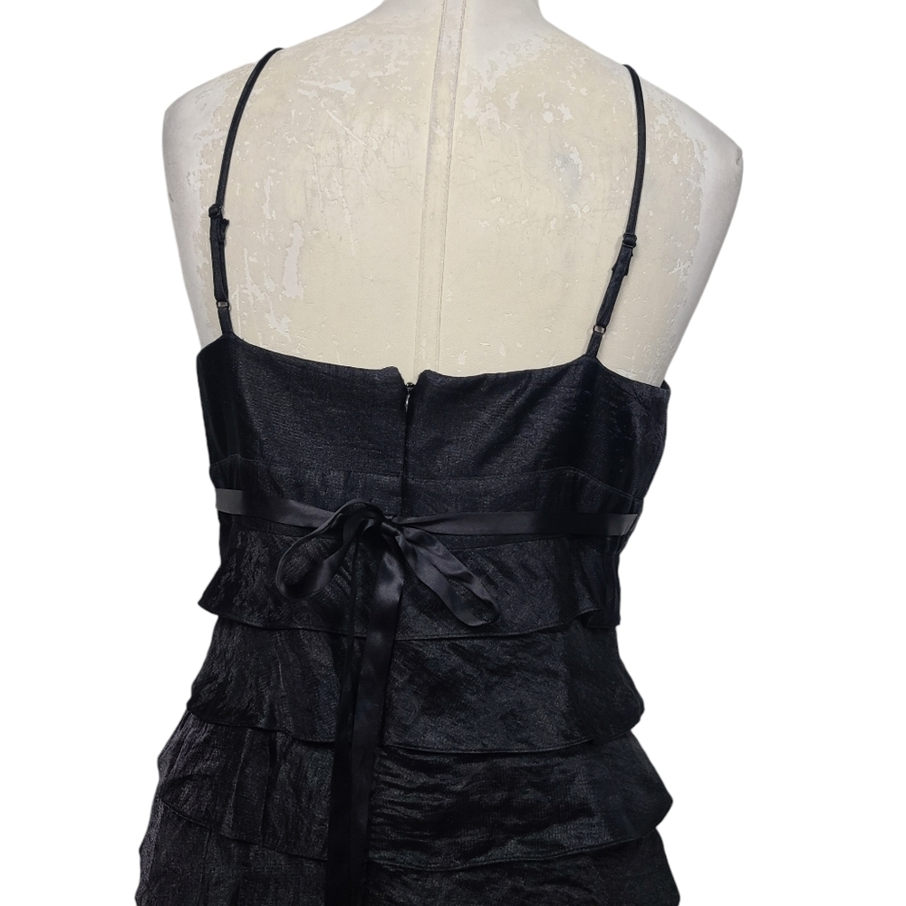 Cache Black Ruffle Tiered Sleeveless Back Zip Dress 8 - Picture 5 of 9